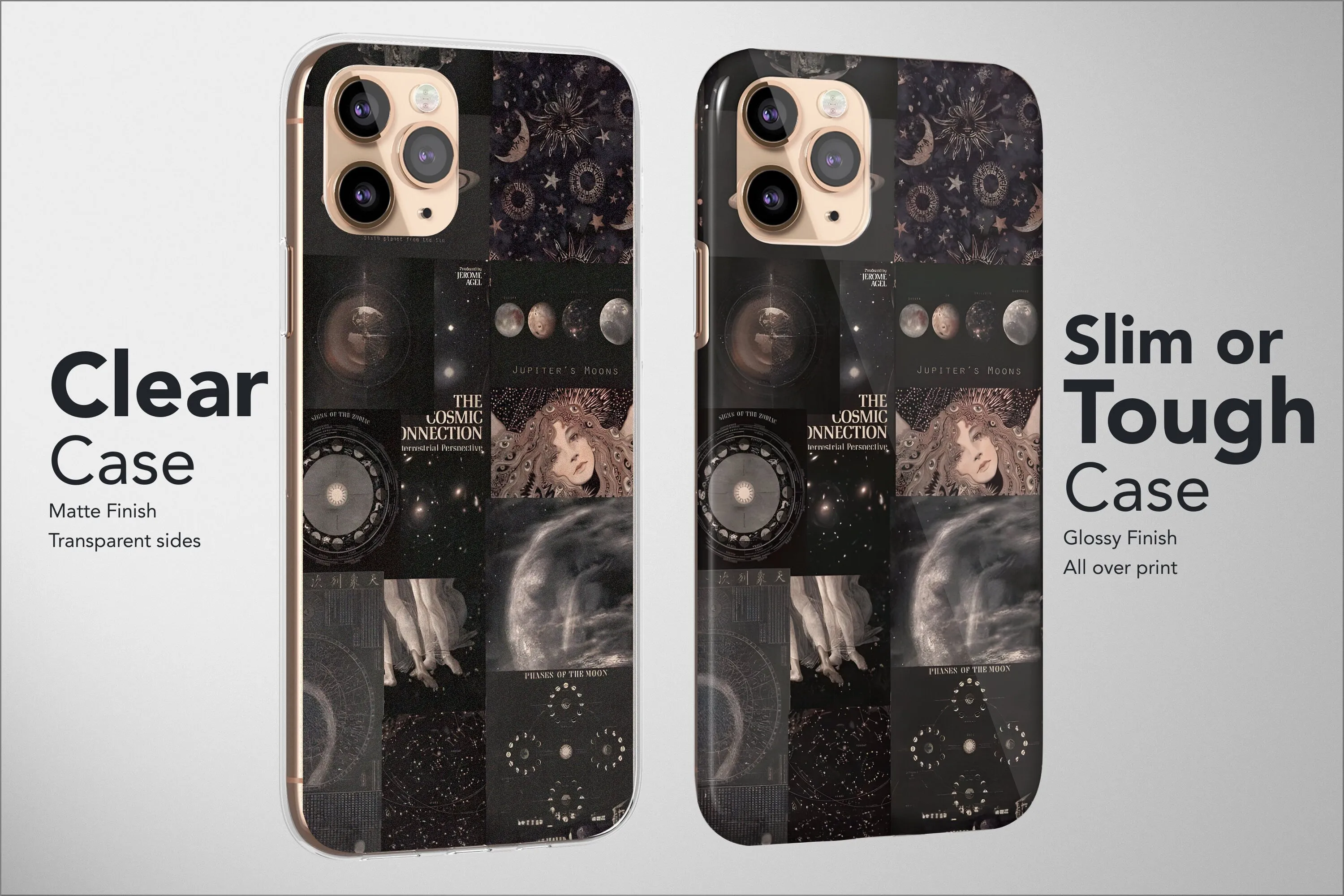 Moon and Stars Phone Case Celestial Collage Cover