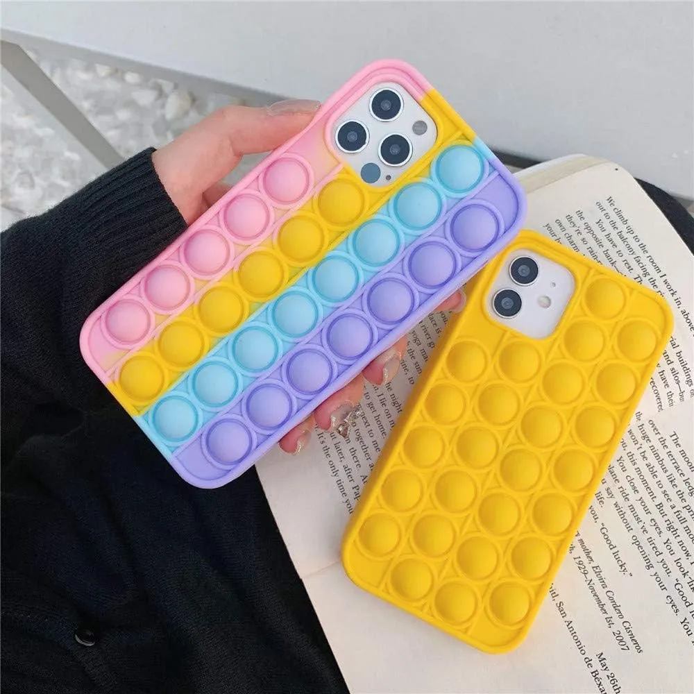 Moreup Pop Phone Case Push Bubble Fidget Case Cover Mobile Phone Protective