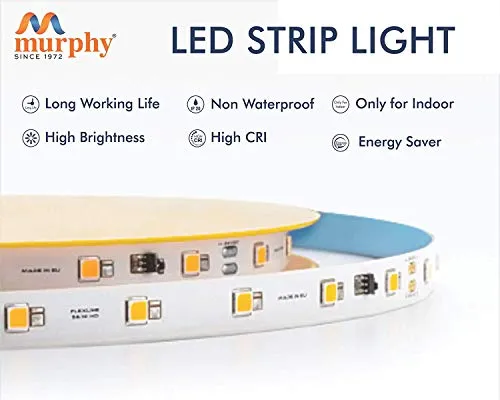 Murphy 25W LED Strip 2835 Cove Light 5 Metre (Cool White, Pack of 1) with Driver