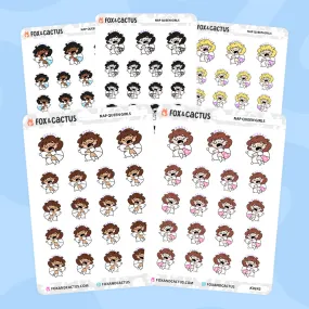 Nap Queen Kawaii Girl Stickers