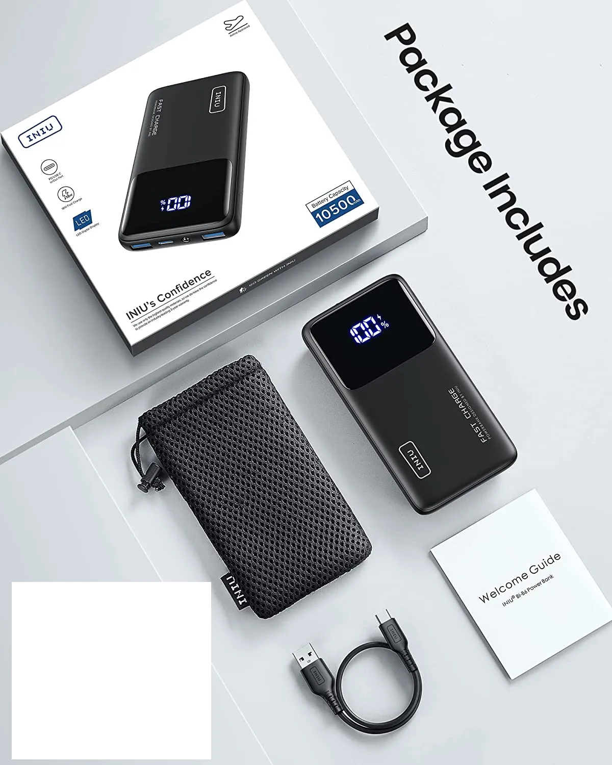 New INIU Power Bank, 10500mAh Slimmest USB C Portable Charger, 22.5W Fast Charging PD3.0 QC4.0 Phone Battery Pack!