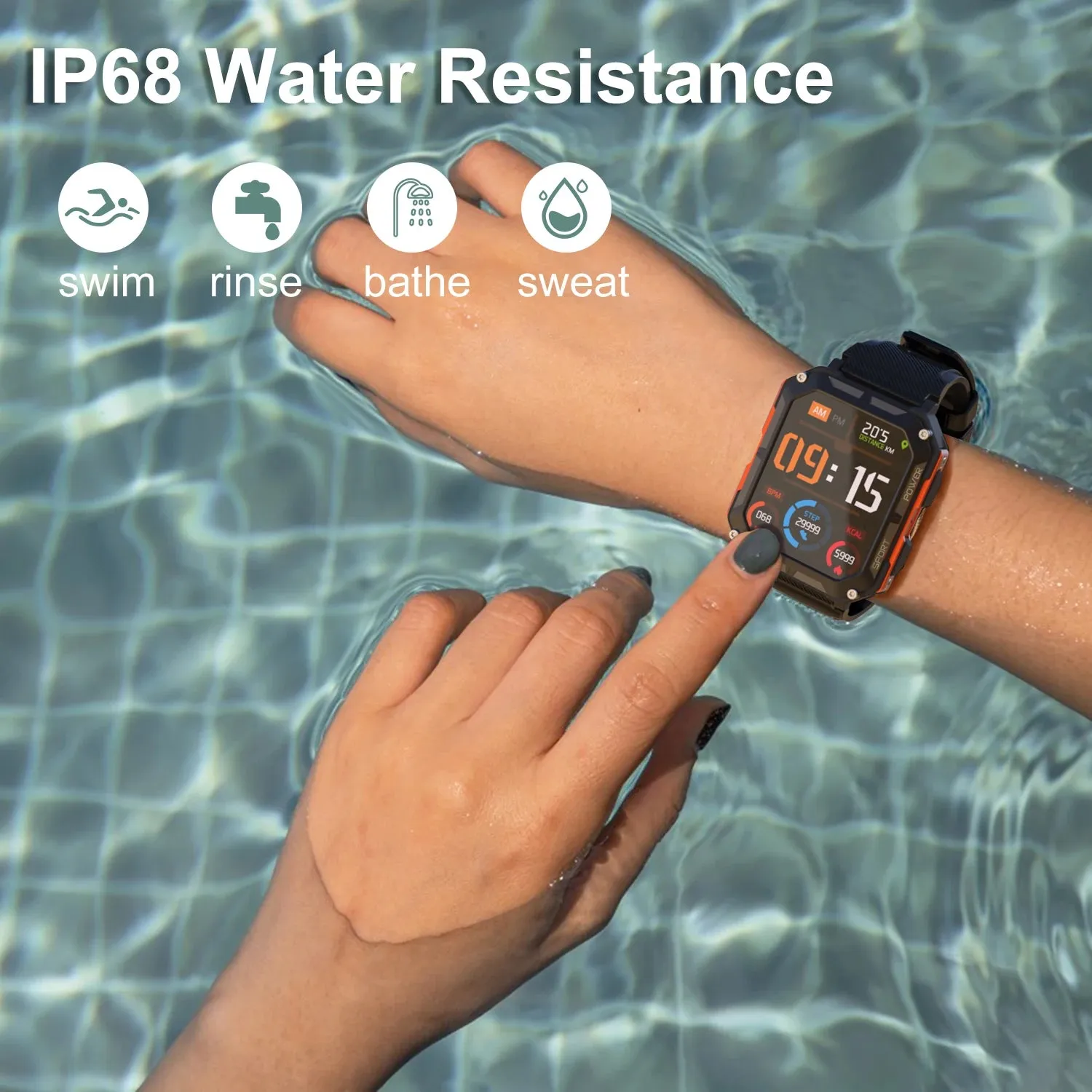 New Men's Voice Assistant BT Wireless C20 Pro Smart Watch IP68 Waterproof Wristwatch for Android Ios