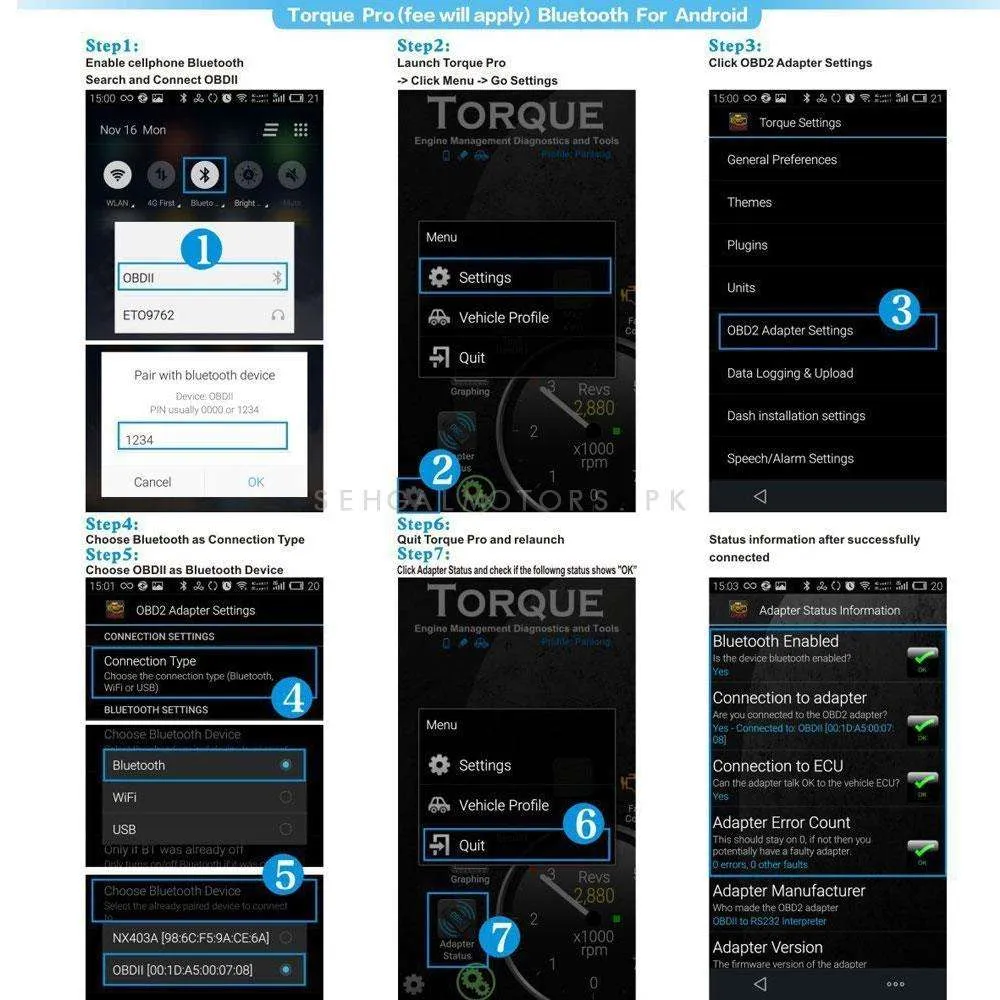 OBD2 Bluetooth Car Diagnostic Scan Tool - OBD2 Car Diagnostic Tool |  Bluetooth Auto Scanner | OBDII Adapter Auto Diagnostic Tool