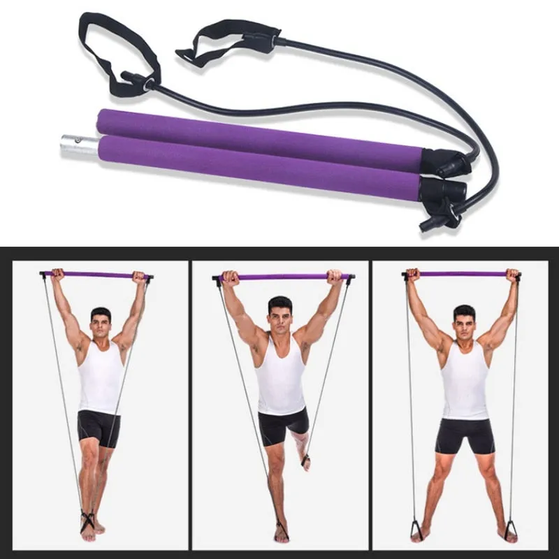 Pilates Bar Lightweight Resistance Band And Toning Bar Home Gym Trainer Portable Pilates Total Body Workout Yoga Fitness Stretch