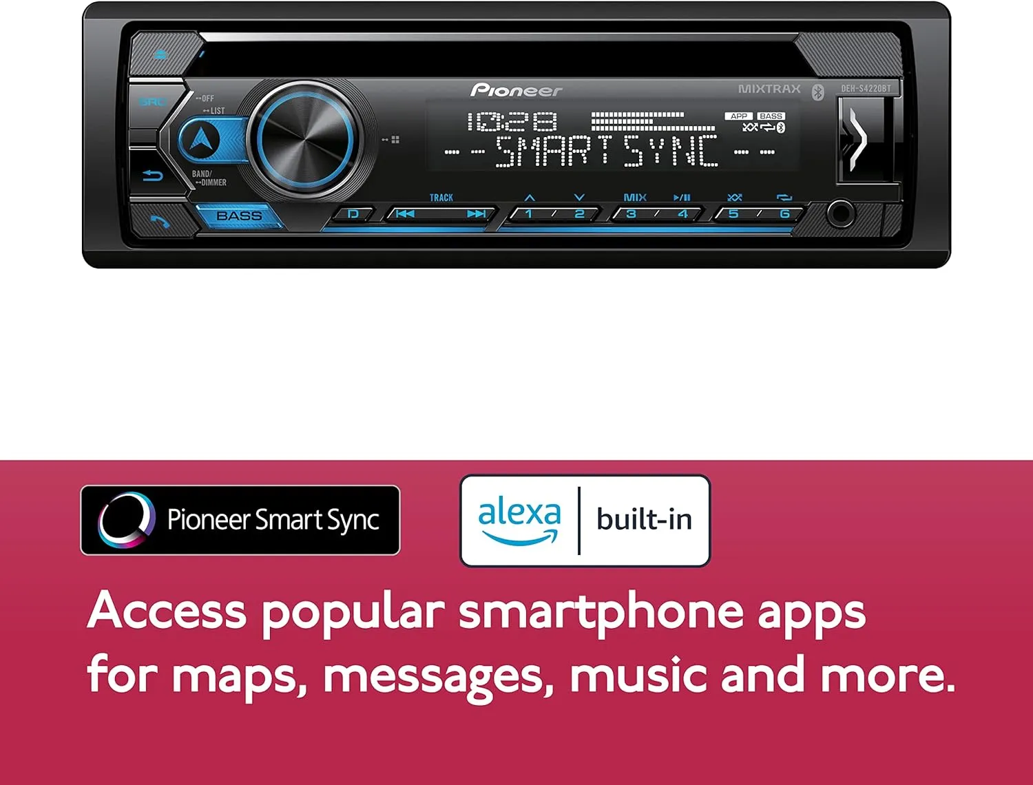 Pioneer DEH-S4220BT Single Din Multi-Media Player