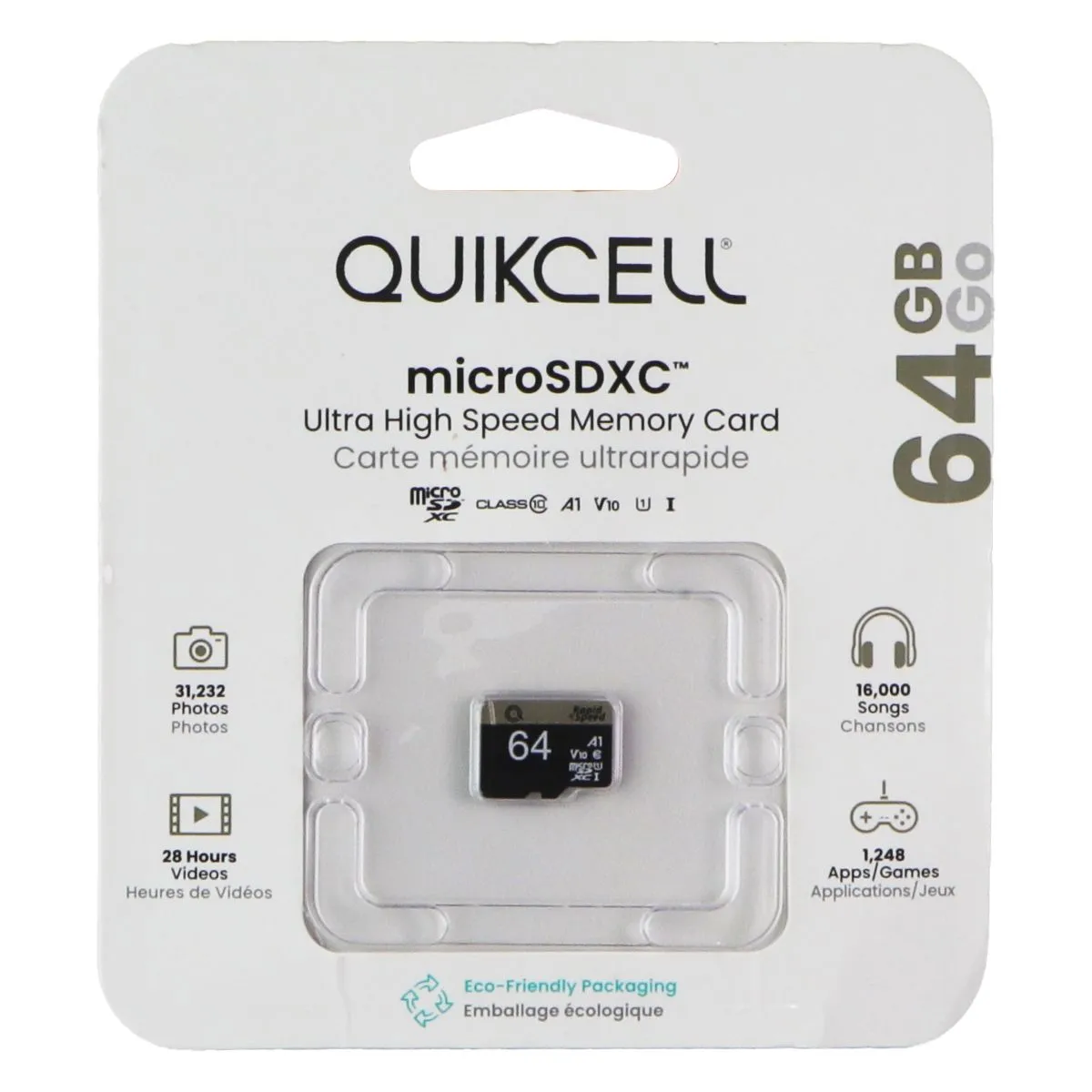Quikcell MicroSDXC Ultra High Speed Memory Card - 64GB