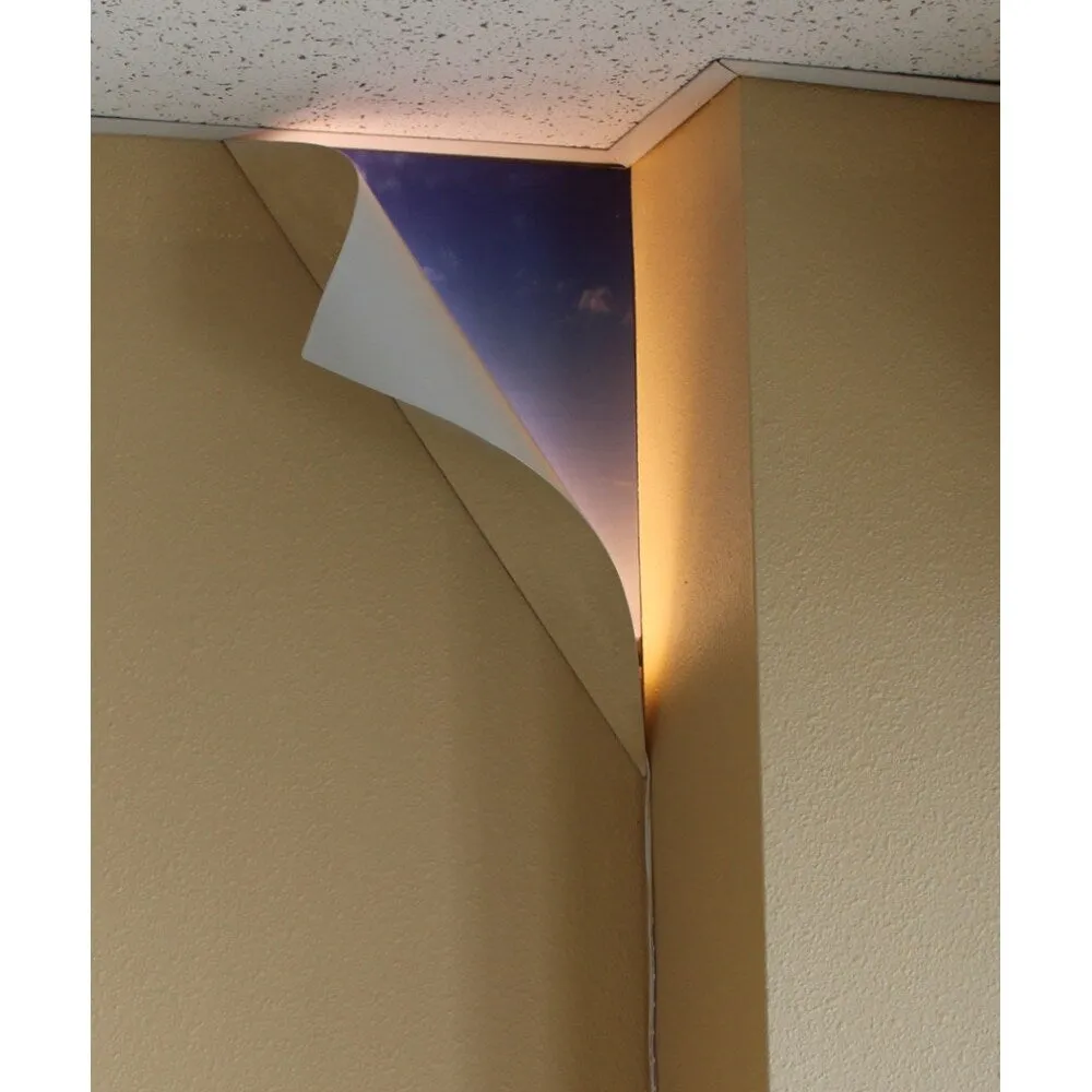"Big Reveal" LED Corner Light 18" White Curved Metal