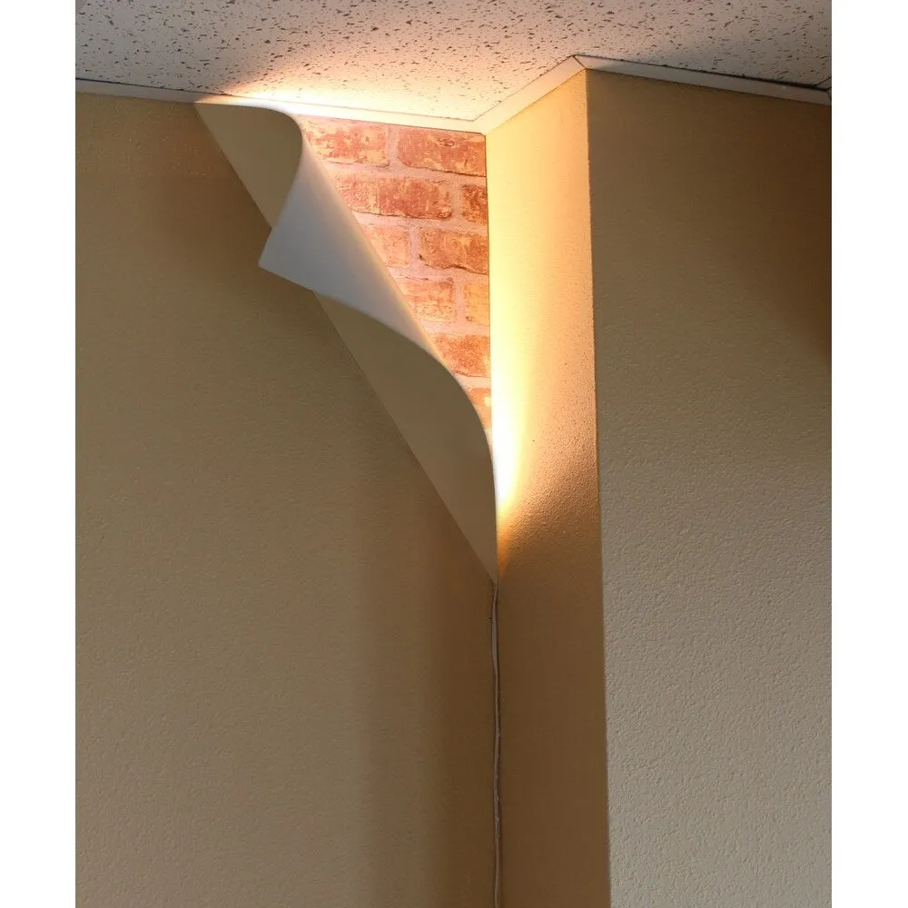 "Big Reveal" LED Corner Light 18" White Curved Metal