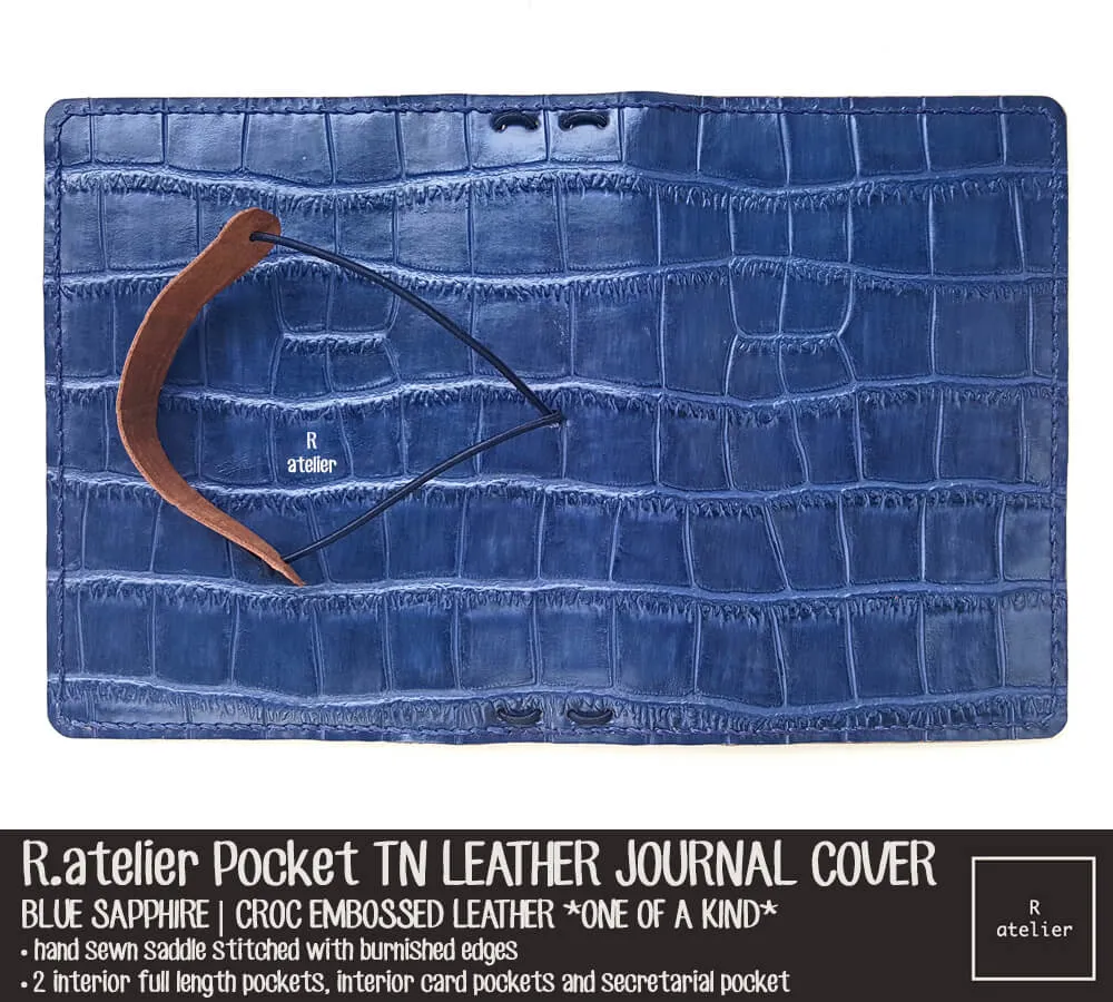 R.atelier Pocket TN Leather Folio | Blue Sapphire *One of Kind*