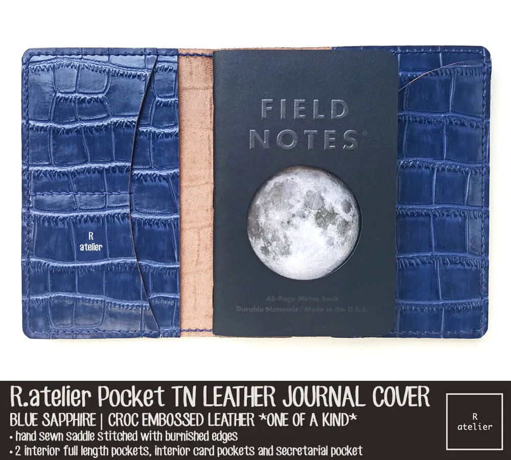 R.atelier Pocket TN Leather Folio | Blue Sapphire *One of Kind*
