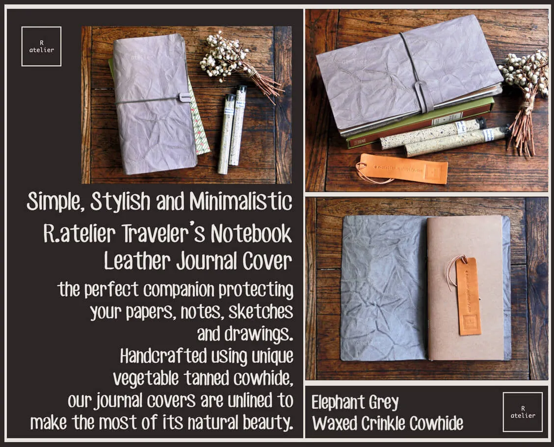 R.atelier Standard TN Leather Folio | Elephant Grey