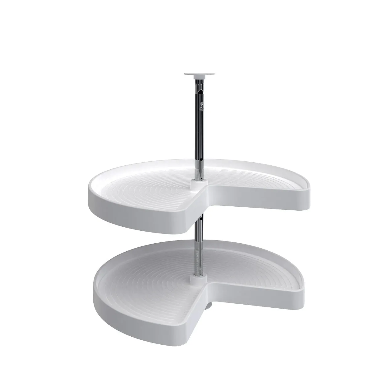 Rev-A-Shelf 28" White Polymer Kidney Lazy Susans 2-Shelf LD-2472-28-11-1