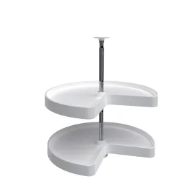 Rev-A-Shelf 28" White Polymer Kidney Lazy Susans 2-Shelf LD-2472-28-11-1