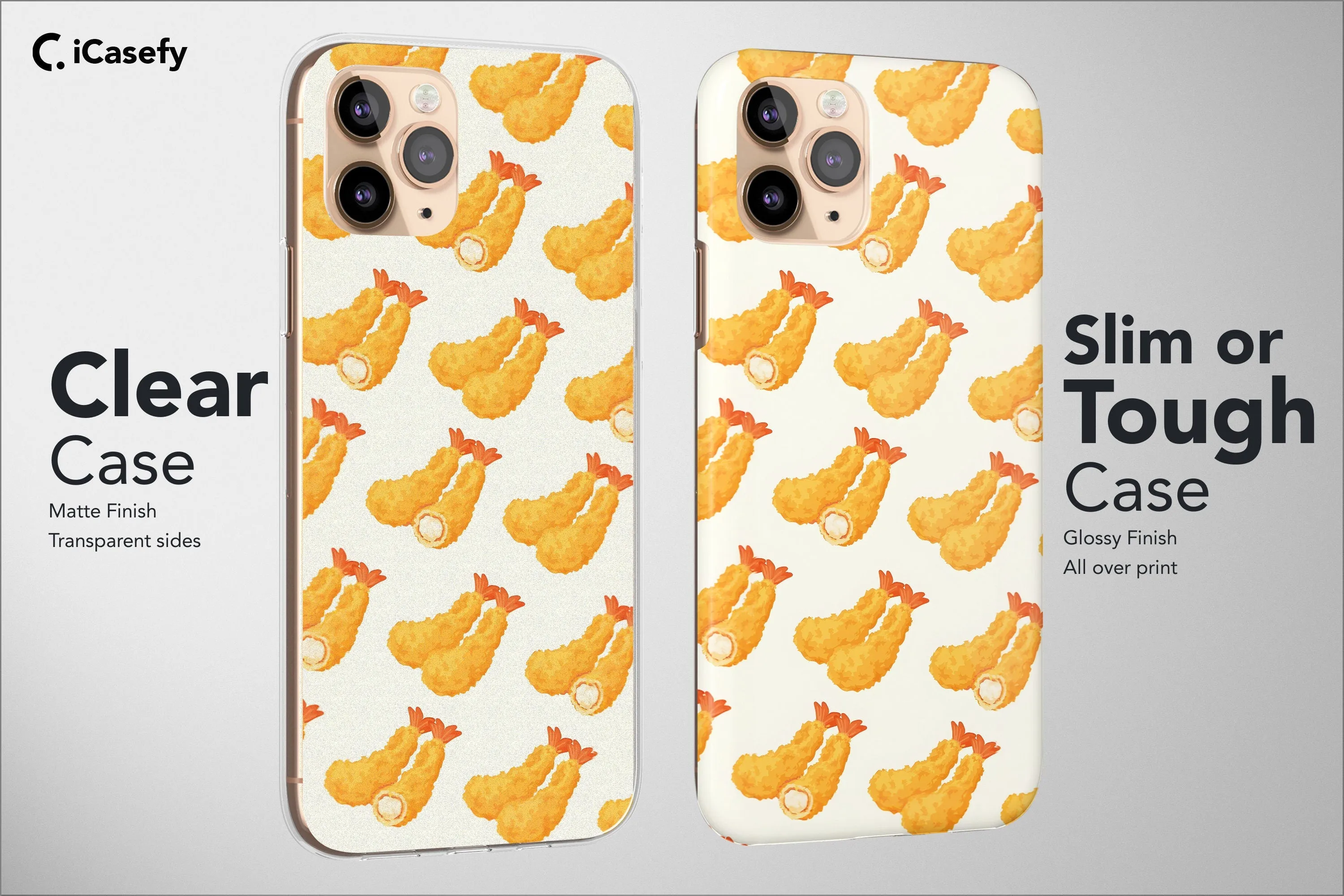 Seamless Pattern Shrimp Phone Case Sea Fish Cover