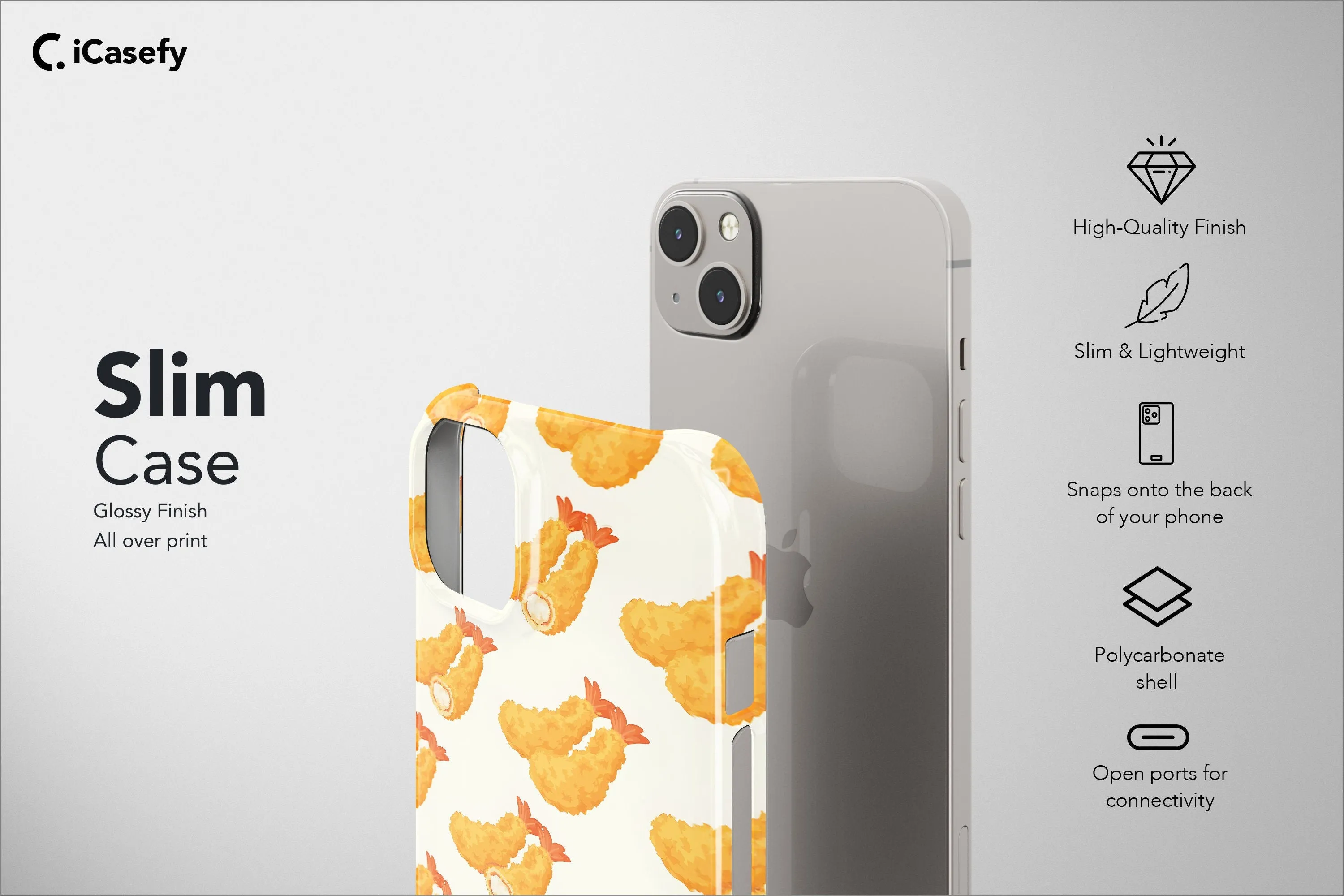 Seamless Pattern Shrimp Phone Case Sea Fish Cover