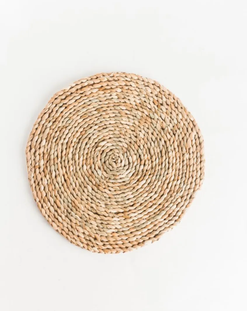 Set of 4 Seagrass Dinner Plate Chargers, Fair Trade, Zimbabwe