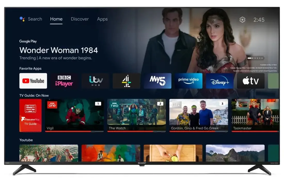Sharp 4TC65FN2K 65FN2K 65" 4K Ultra HD Smart Andriod TV Black
