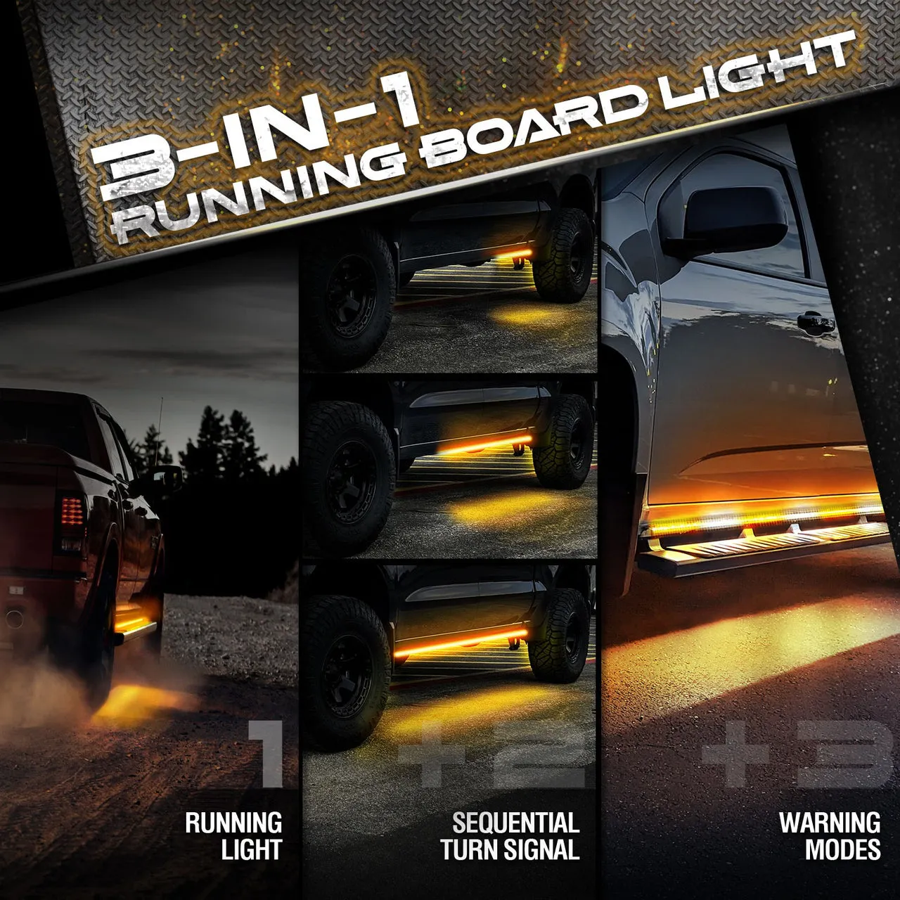 Sidekick Running Board Light 2PC 60-Inch with Warning Mode