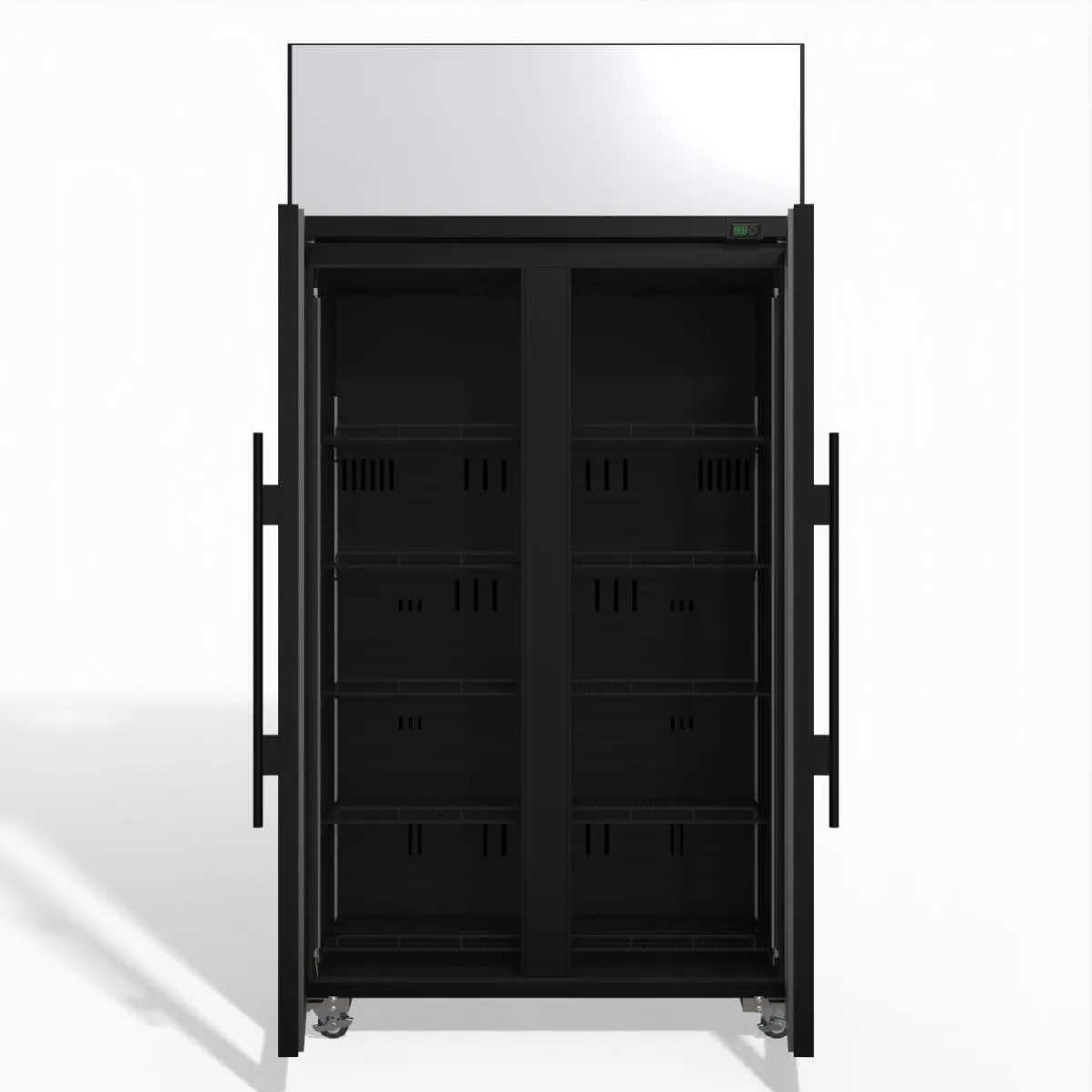 Skope TME1000N-AC 2 Glass Door Display or Storage Fridge, Lit Sign