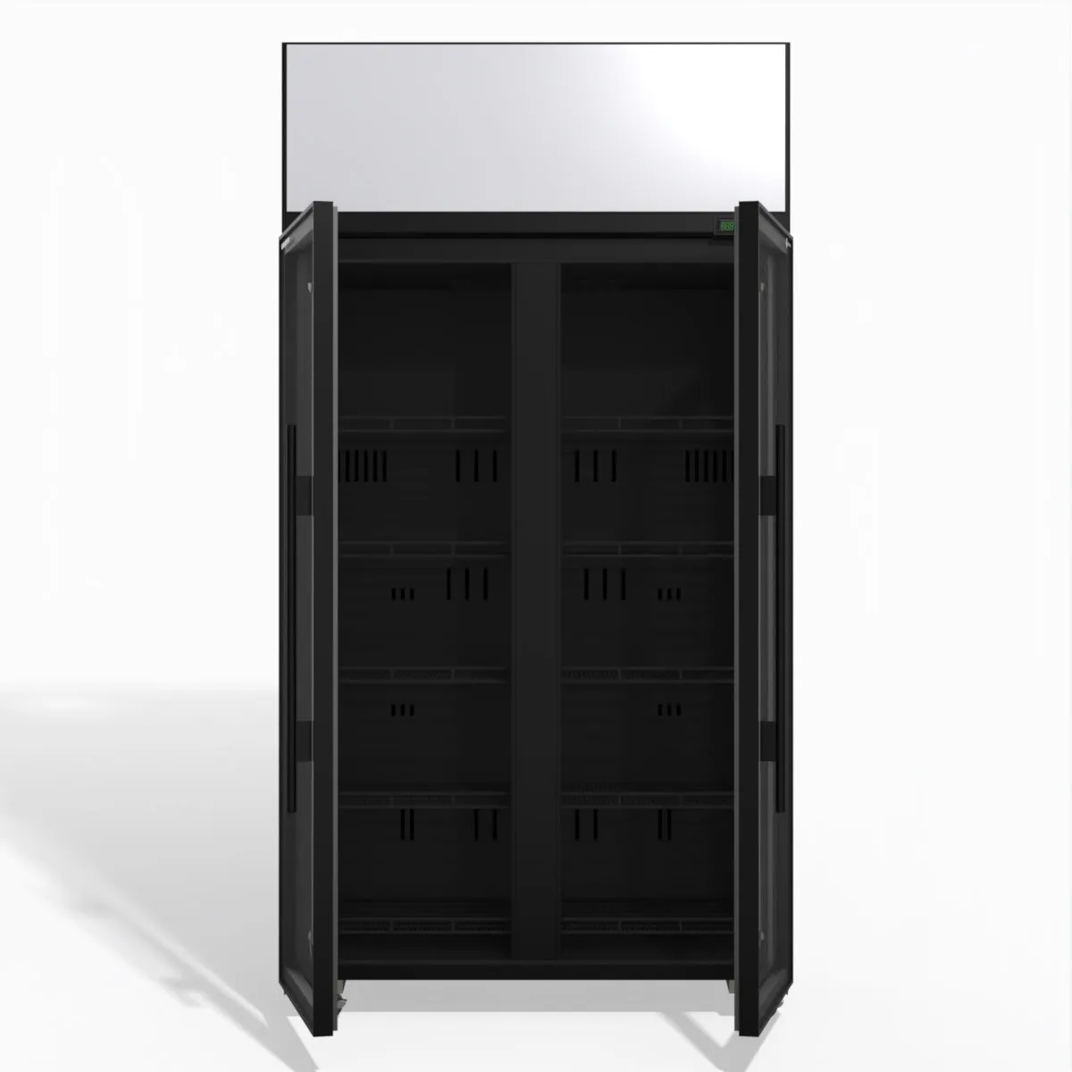Skope TME1000N-AC 2 Glass Door Display or Storage Fridge, Lit Sign