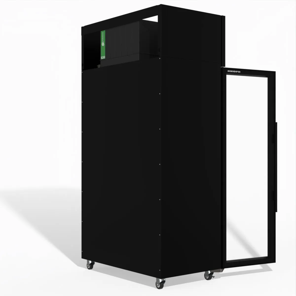 Skope TME1000N-AC 2 Glass Door Display or Storage Fridge, Lit Sign
