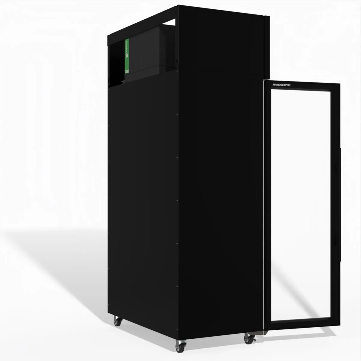 Skope TME1000N-AC 2 Glass Door Display or Storage Fridge, Lit Sign