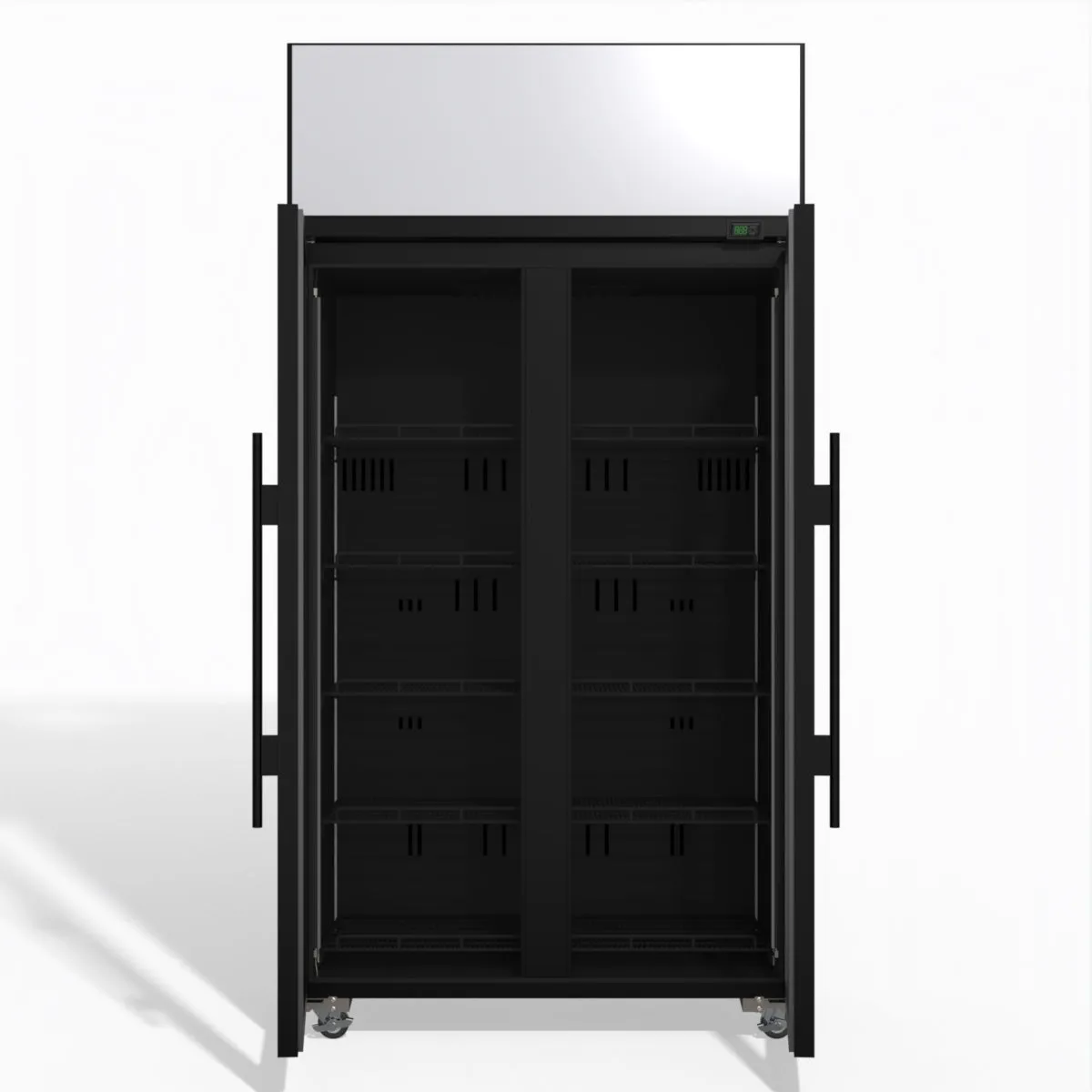 Skope TME1000N-AC 2 Glass Door Display or Storage Fridge, Lit Sign