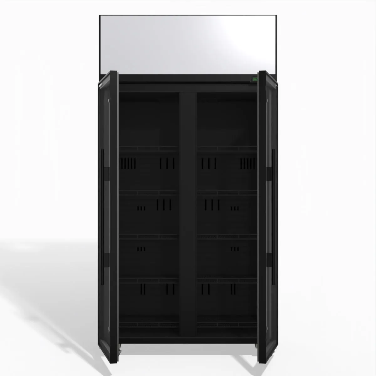 Skope TME1000N-AC 2 Glass Door Display or Storage Fridge, Lit Sign