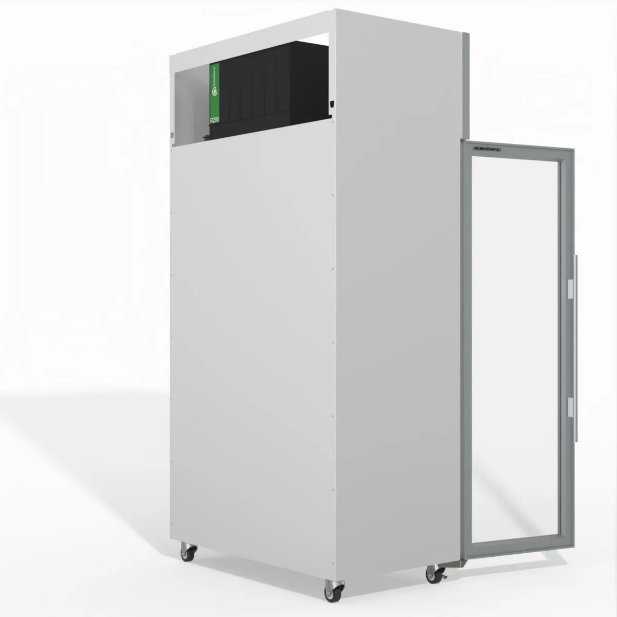 Skope TME1000N-AC 2 Glass Door Display or Storage Fridge, Lit Sign