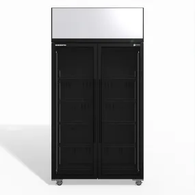 Skope TME1000N-AC 2 Glass Door Display or Storage Fridge, Lit Sign