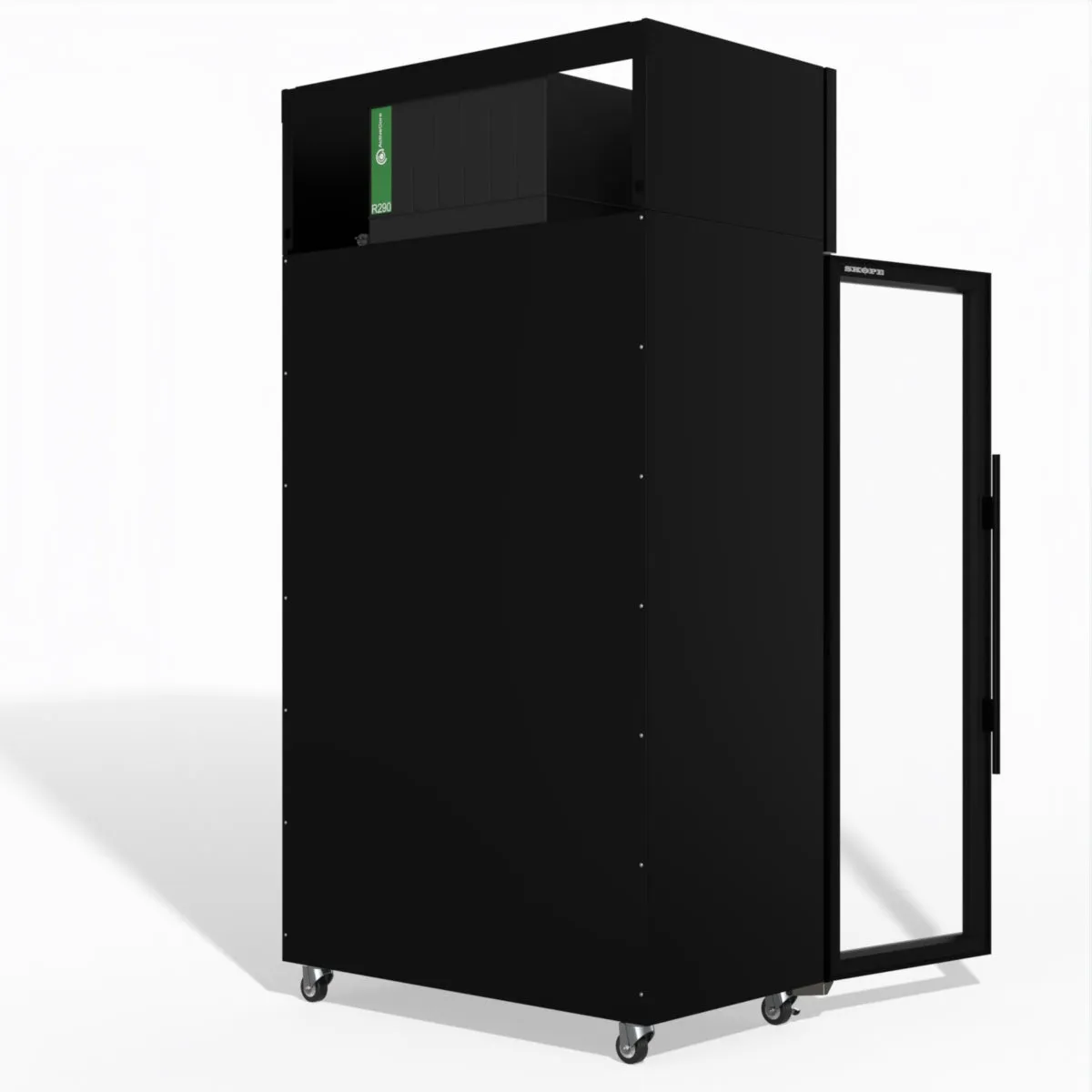 Skope TME1000N-AC 2 Glass Door Display or Storage Fridge, Lit Sign