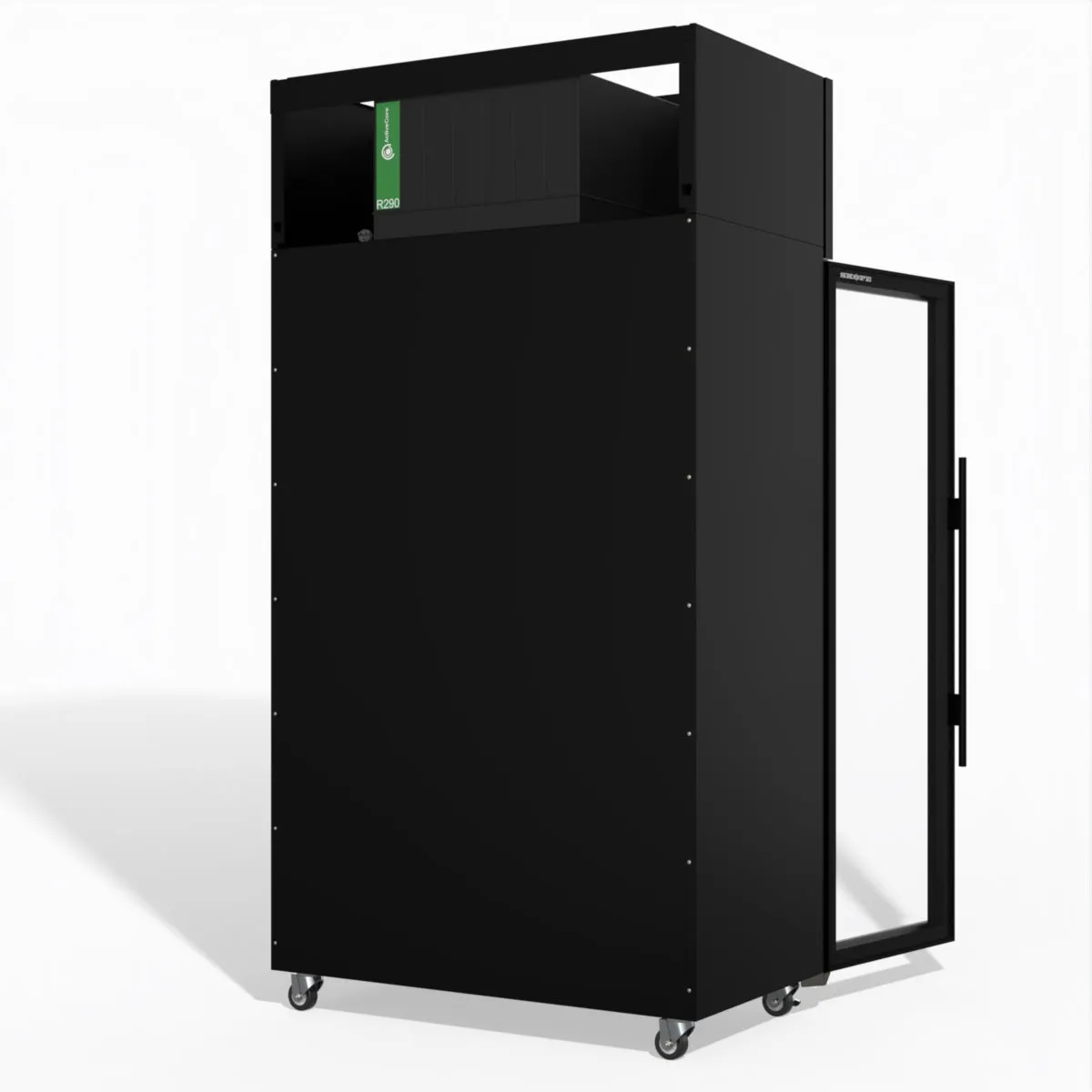 Skope TME1000N-AC 2 Glass Door Display or Storage Fridge, Lit Sign