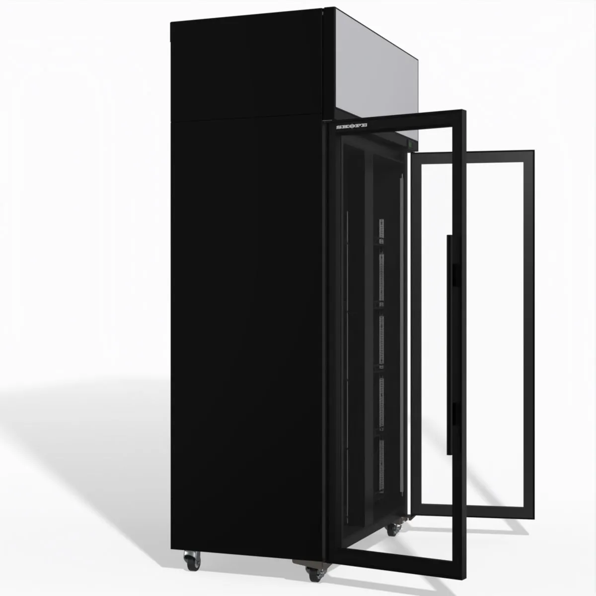 Skope TME1000N-AC 2 Glass Door Display or Storage Fridge, Lit Sign
