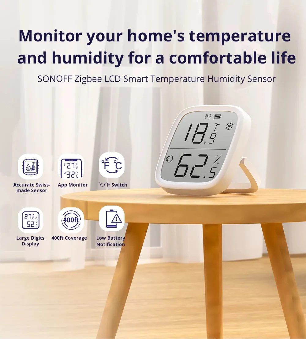 SONOFF SNZB-02D Zigbee LCD Temperature & Humidity Sensor