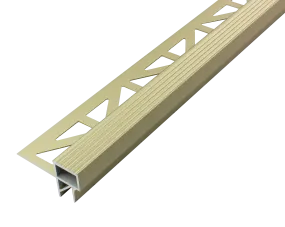 SQUARESTEP -LED – Stair nosing profile - 7/16 in. H x 11/16 in. W - champagne Anodized -Anti-slip step profile