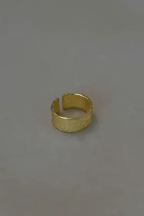 Tinfoil Wrinkled Metal Texture Ring in Gold Vermeil