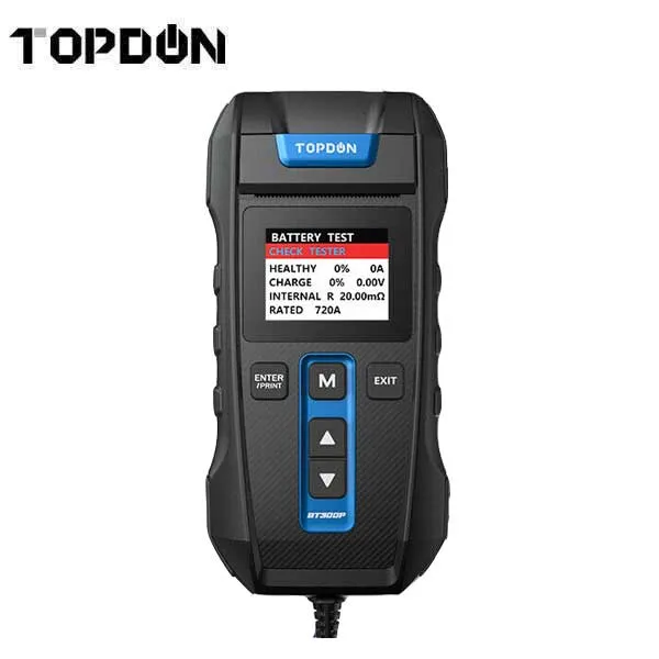 TOPDON - BT300P - Battery Cranking & Charging System - Built In Printer - 2.4" Color Display - 12V
