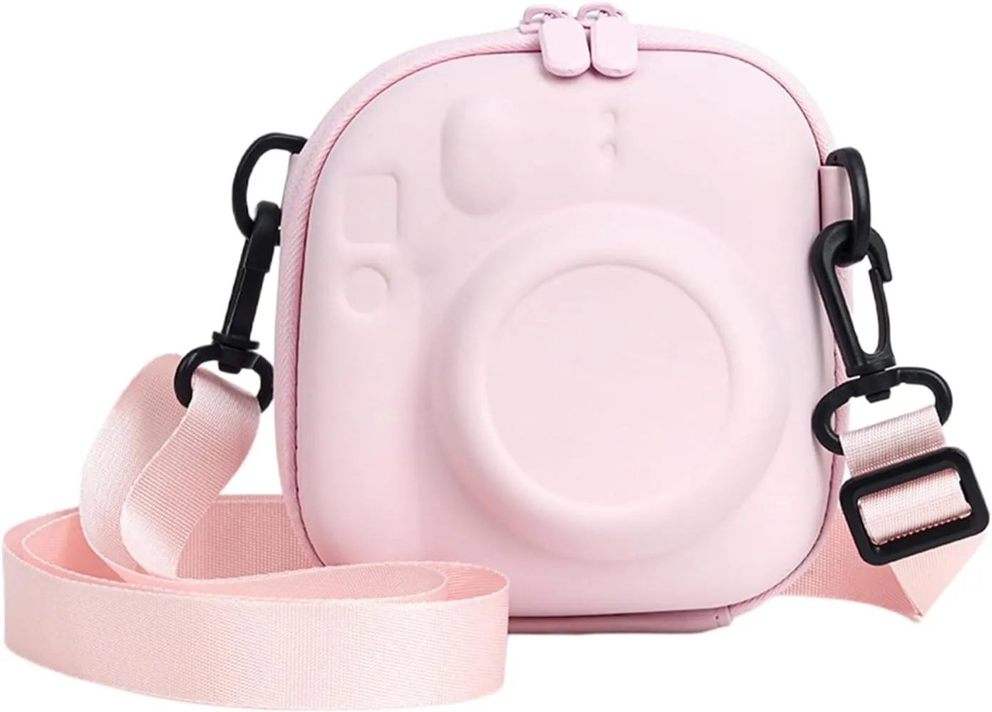 Universal Protective Camera Case for Fujifilm Instax Mini 12 11 9 8 SE 7  40, Instant Camera Bag Hard EVA Case with Shoulder Strap- Blossom Pink