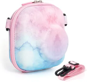 Universal Protective Camera Case for Fujifilm Instax Mini 12 11 9 8 SE 7  40, Instant Camera Bag Hard EVA Case with Shoulder Strap- Blue pink painting