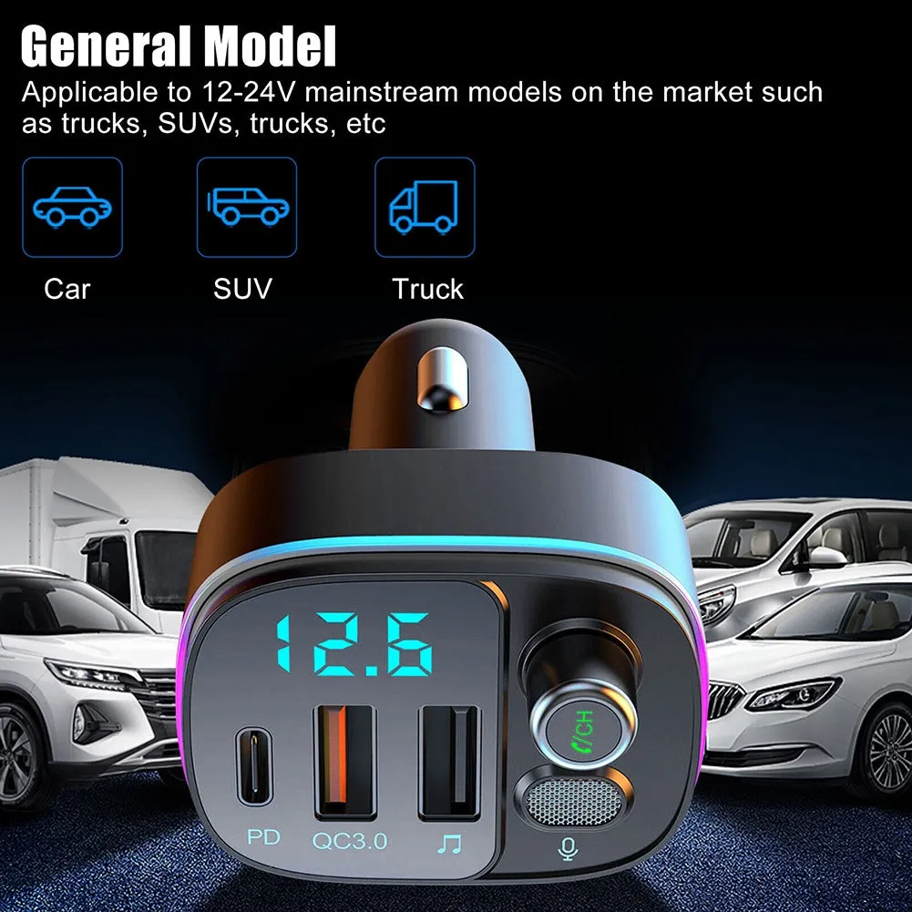 Wireless FM Transmitter For Car Bluetooth 5.0 FM Radio Adapter