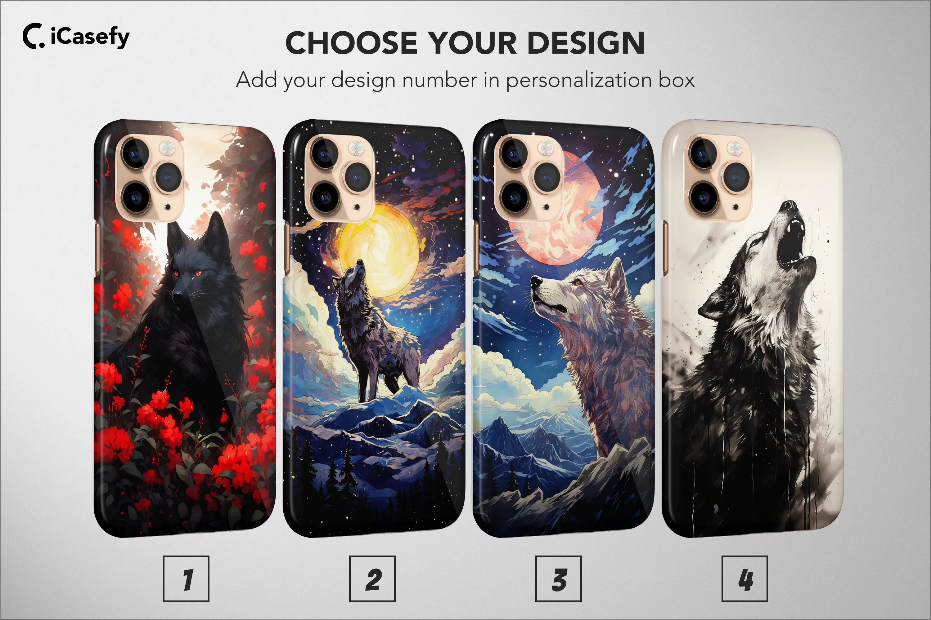 Wolf Phone Case Floral Sky Mon Animal Watercolor Cover