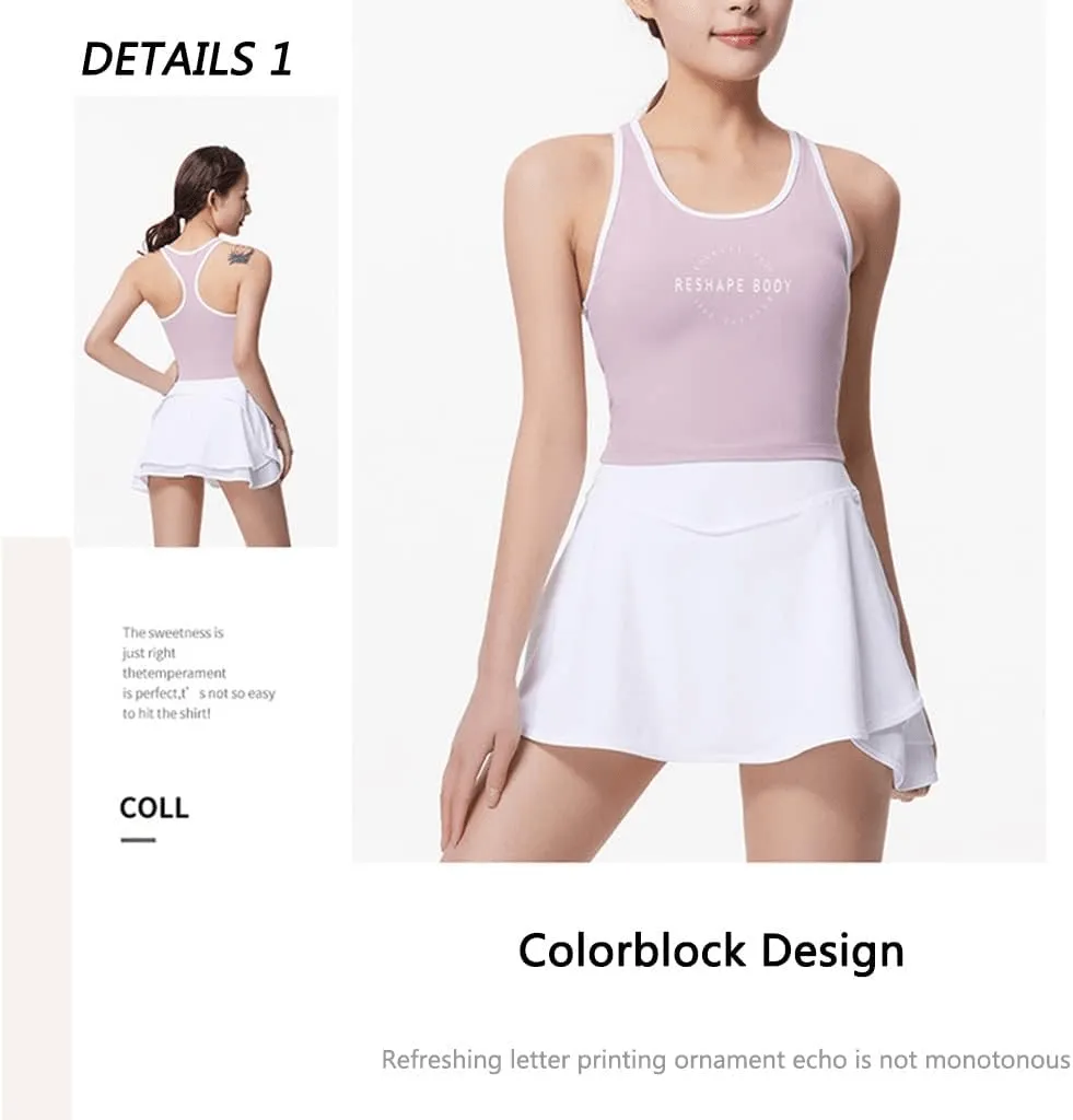 Women Sports Bra Vest Crew Neck Padded Running Top - 8802
