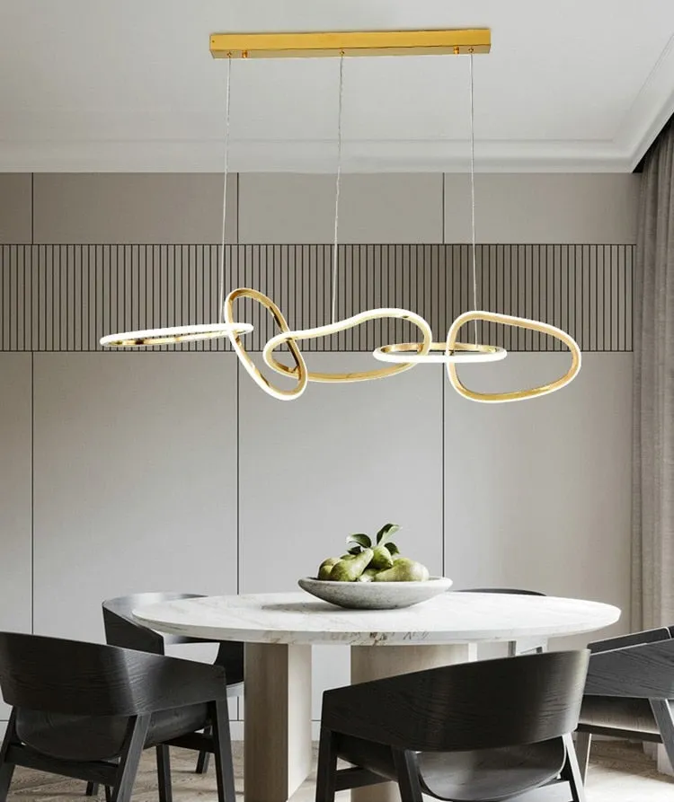 YLK Damarion Design Ring Led Chandelier Luxury Home Decor Gold Hanging Light
