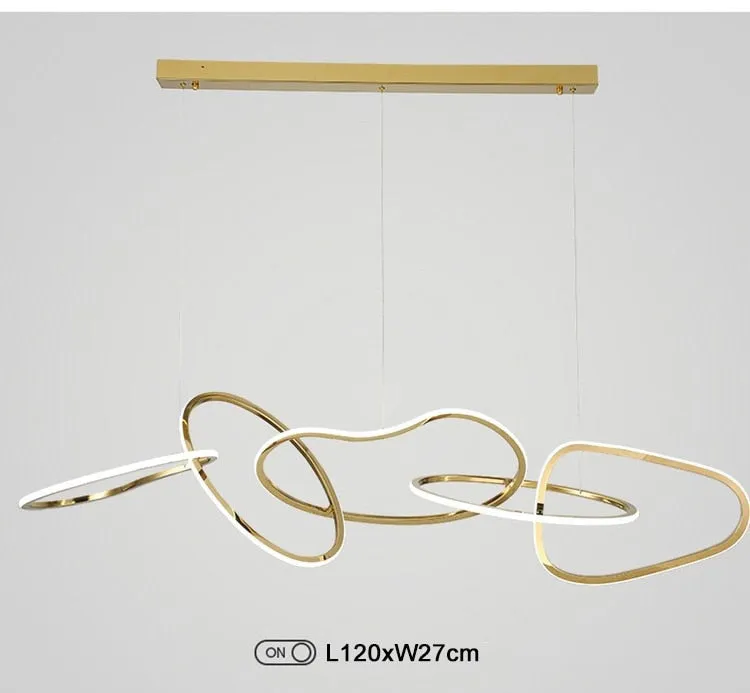 YLK Damarion Design Ring Led Chandelier Luxury Home Decor Gold Hanging Light