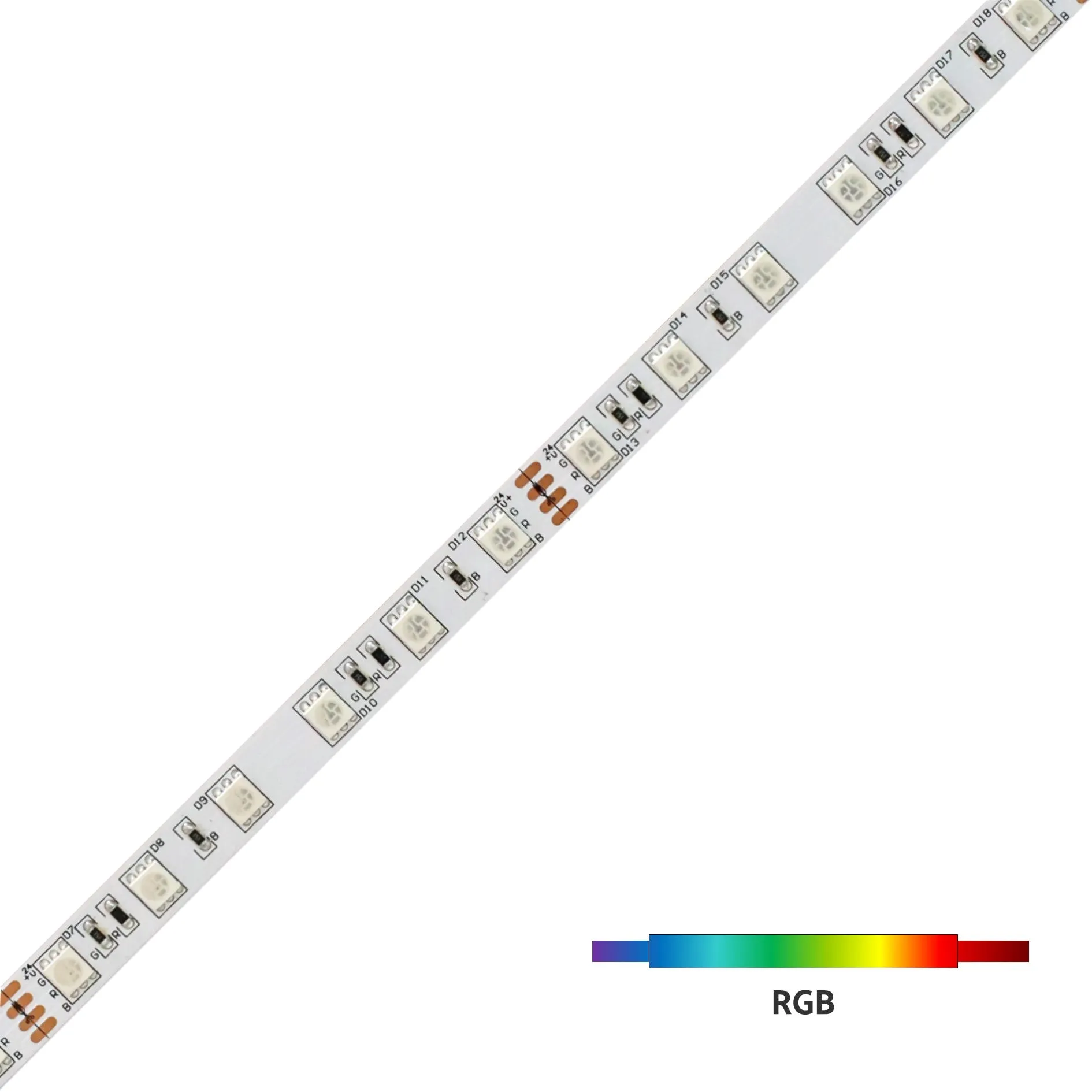 YUJILEDS® 3-in-1 RGB LED Flexible Strip - 60 LEDs/m - 5m/Reel
