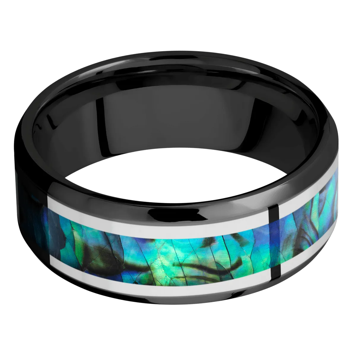 Zirconium with Polish , Polish Finish and Sterling Silver Inlay